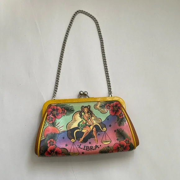 Isabella Fiore Bags Isabella Fiore Zodiac Leather Libra Clutch Shoulder Bag Vintage Poshmark